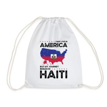Geboren als Haitianer Haiti Amerikaner USA - Turnbeutel - Weiß - Vorne