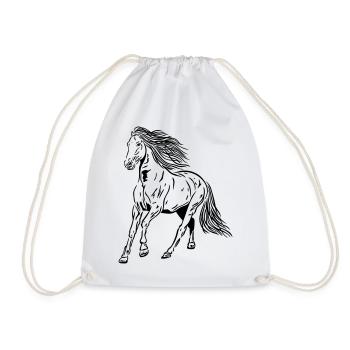 Horse Stallion - Drawstring Bag - white - Front