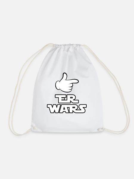 Er wars - Comic Finger - Spruch - Turnbeutel - Weiß