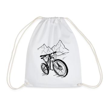 MTB Fahrrad Mountainbike Radsport Mountainbiker - Turnbeutel - Weiß - Vorne