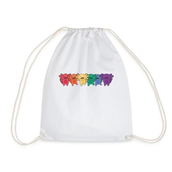 Regenbogen Axolotl Flag Pride LGBTQ süße Axolotls - Turnbeutel - Weiß - Vorne