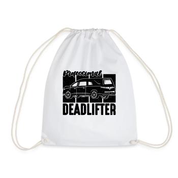 Professional Deadlifter Retro Embalming Embalmers - Drawstring Bag - white - Front