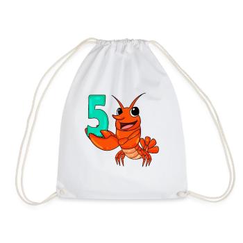5 Birthday 5 years old with animal motif - Five - Drawstring Bag - white - Front