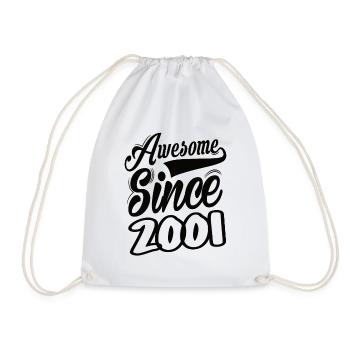 Awesome Since 2001 - Drawstring Bag - white - Front
