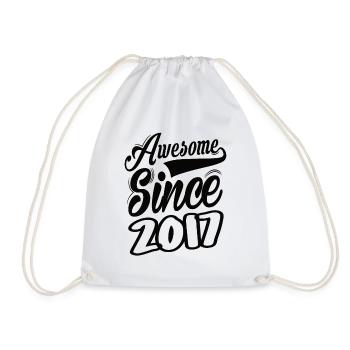 Awesome Since 2017 - Drawstring Bag - white - Front