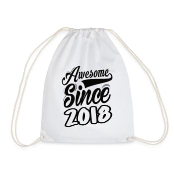 Awesome Since 2018 - Drawstring Bag - white - Front