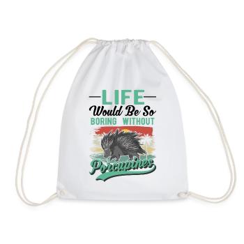 Porcupine Gift Porcupine - Drawstring Bag - white - Front