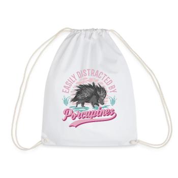 Facilement distrait par les porcs-épics Porcupine - Sac de sport léger - blanc - Devant