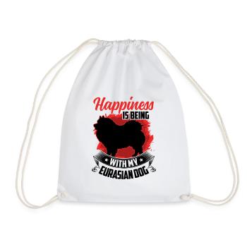 Eurasier makes you happy Spitz Eurasian Dog - Drawstring Bag - white - Front