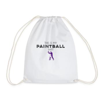 paintball shirt - Drawstring Bag - white - Front