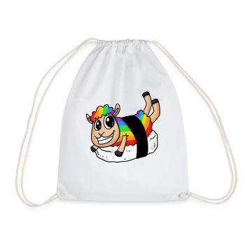 Regenbogen Sushi Schaf - Turnbeutel - Weiß - Vorne