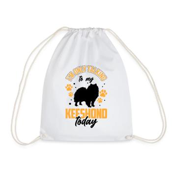 Parlez uniquement avec Wolfsspitz German Keeshond - Sac de sport léger - blanc - Devant