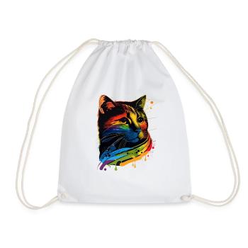 Rainbow Flag Gay Pride LGBTQ Katzen süße Katze - Turnbeutel - Weiß - Vorne
