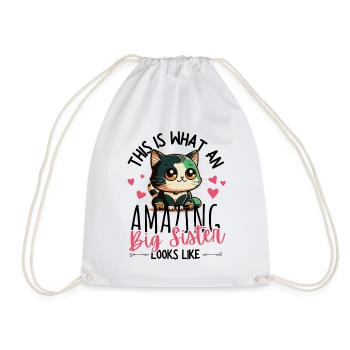 Announcing pregnancy with cute kawaii cat - Drawstring Bag - white - Front
