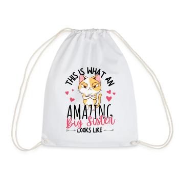 Announcing pregnancy with cute kawaii cat - Drawstring Bag - white - Front