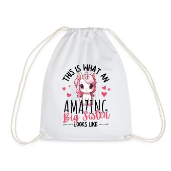 Announcing pregnancy with a magical unicorn - Drawstring Bag - white - Front