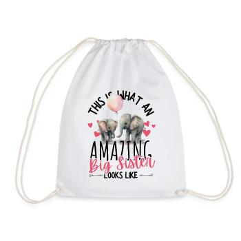 Announcing pregnancy with cute elephants - Drawstring Bag - white - Front