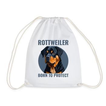 Rottweiler Rottie - Born to protect - Turnbeutel - Weiß - Vorne