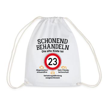 23. Geburtstag Schonend Behandeln 23 Alte Kiste 23 - Turnbeutel - Weiß - Vorne