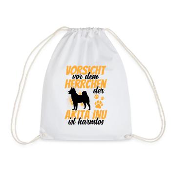 Vorsicht vor dem Akita Inu japanischer Akita Inu - Turnbeutel - Weiß - Vorne