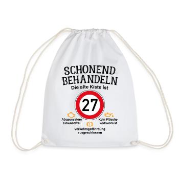 27. Geburtstag Schonend Behandeln 27 Alte Kiste 27 - Turnbeutel - Weiß - Vorne