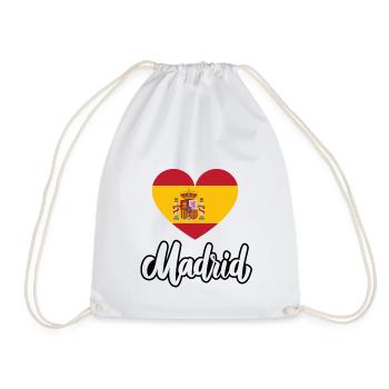 Madrid, Espagne, Coeur - Sac de sport léger - blanc - Devant