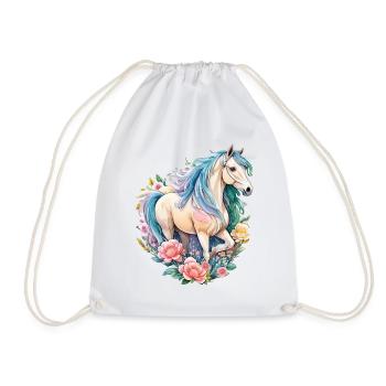 Pastel Horse Mare Beautiful Horse Artwork - Drawstring Bag - white - Front