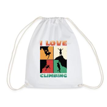I love rock climbing, rock climbing - Drawstring Bag - white - Front