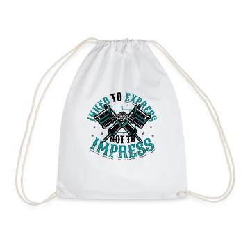 Inked To Express, Not To Impress Tattoo - Turnbeutel - Weiß - Vorne