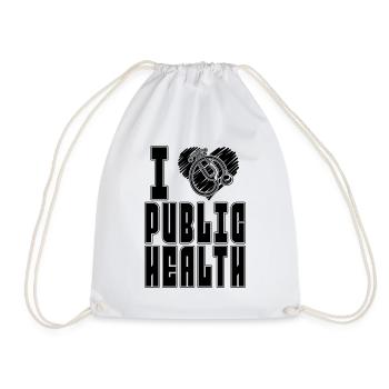 I Heart Public Epidemiologist Healthcare Worker - Drawstring Bag - white - Front