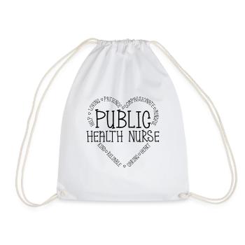 Public Health Nurse Scientist Healthcare Worker - Drawstring Bag - white - Front