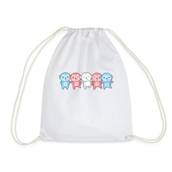 Drapeau transgenre Fierté LGBTQ Singe mignon - Sac de sport léger - blanc - Devant