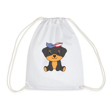4 juillet American Rottweiler for Kids USA - Sac de sport léger - blanc - Devant