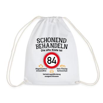 84. Geburtstag Schonend Behandeln 84 Alte Kiste 84 - Turnbeutel - Weiß - Vorne