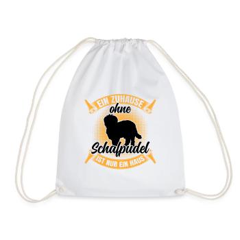 Ohne Schafpudel nur ein Haus Hütepudel - Turnbeutel - Weiß - Vorne