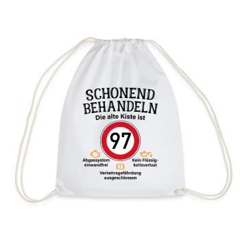97. Geburtstag Schonend Behandeln 97 Alte Kiste 97 - Turnbeutel - Weiß - Vorne