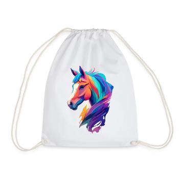 Horse Paint Splash Pony Rider Design équestre - Sac de sport léger - blanc - Devant