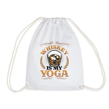 Whiskey is my yoga, whiskey lover - Drawstring Bag - white - Front
