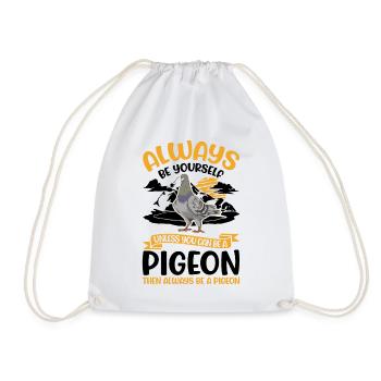 Pigeon Gift Pigeon Fancier Carrier Pigeon - Drawstring Bag - white - Front