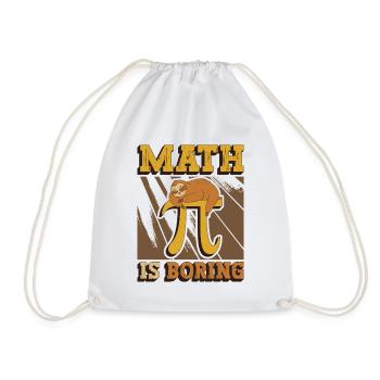 Math is boring, sloth sleeps on pi - Drawstring Bag - white - Front