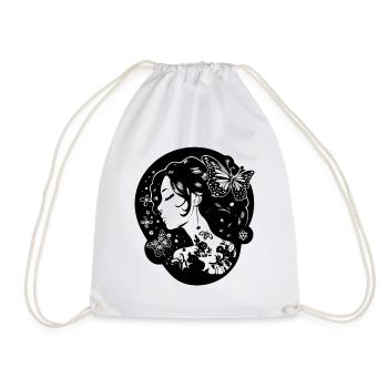 Beautiful Goth Aesthetic: Gothic girl with - Drawstring Bag - white - Front