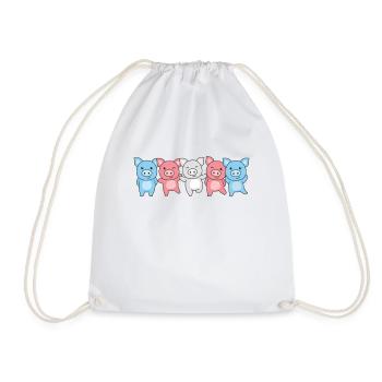 Drapeau transgenre Fierté LGBTQ Cochon mignon - Sac de sport léger - blanc - Devant