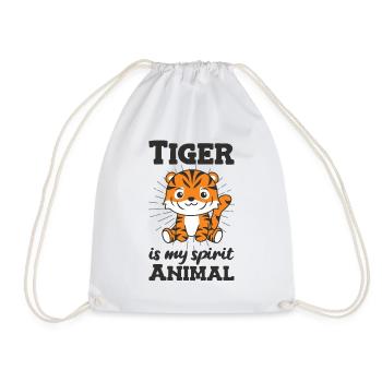 Tiger is my spirit animal - süßer Tiger - Drawstring Bag - white - Front