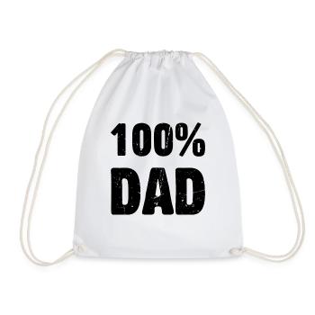 100% Daddy - Father's Day 100% Daddy - Turnbeutel - Weiß - Vorne