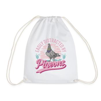 Pigeon pigeon fancier city pigeon carrier pigeon - Drawstring Bag - white - Front