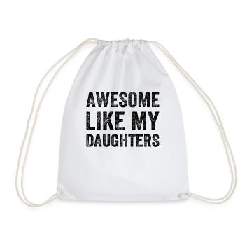 Génial comme mes filles - Fête des pères - Sac de sport léger - blanc - Devant