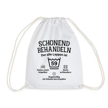 59. Geburtstag Schonend Behandeln Alte Lappen 59 - Turnbeutel - Weiß - Vorne