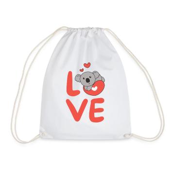 Koala pour la Saint-Valentin Animaux mignons Coeurs Amour - Sac de sport léger - blanc - Devant