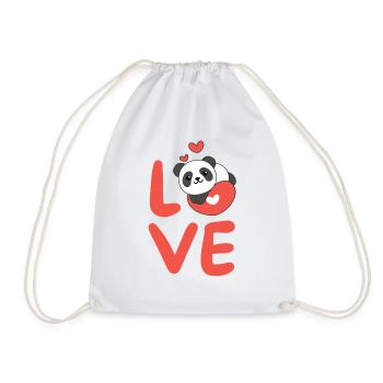 Panda pour la Saint-Valentin Animaux mignons Cœurs Amour - Sac de sport léger - blanc - Devant