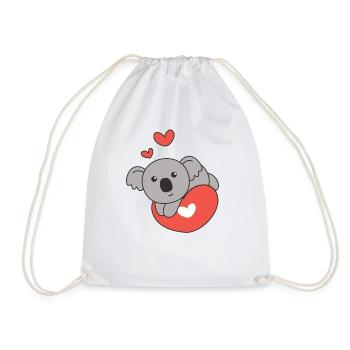 Koala zum Valentinstag süße Tiere Herzen - Turnbeutel - Weiß - Vorne